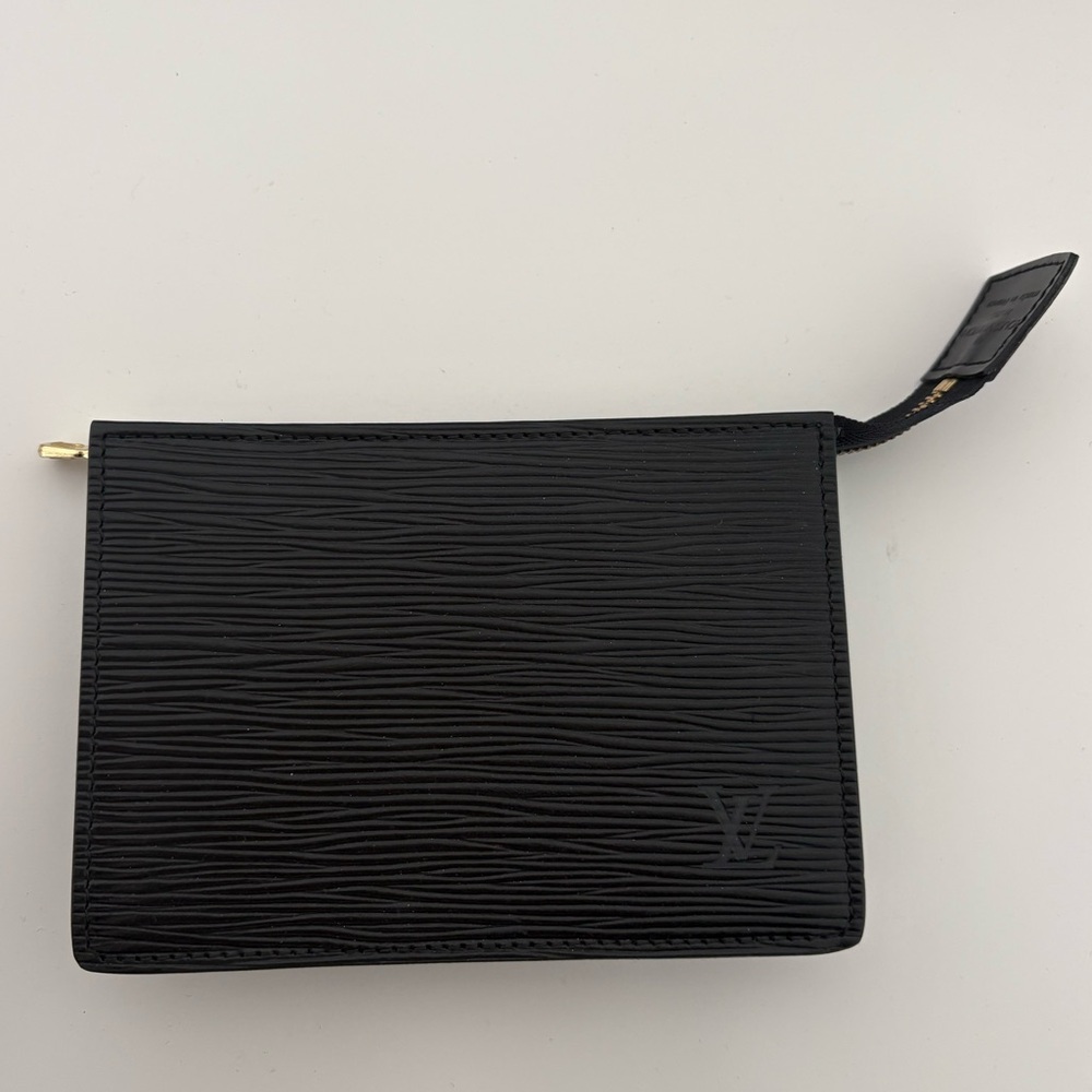 Louis Vuitton Black Epi Leather Zip Cosmetic Pouch